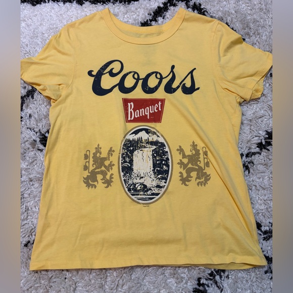 Hybrid Apparel Tops - Women’s Yellow Coors Graphic T-Shirt